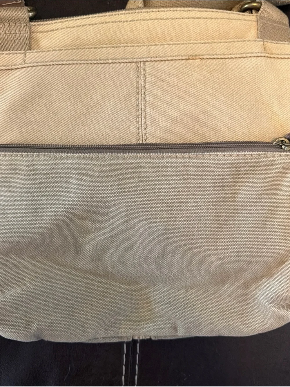Fossil Men's Canvas Crossbody Messenger Bag in Tan Adjustable Strap